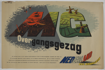 853589 Affiche van het Militair Gezag, het verbindingsorgaan met de Geallieerden.